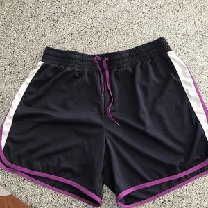 Navy/purple athletic shorts